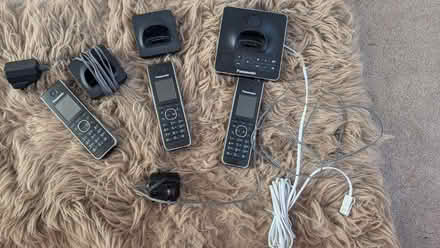 Photo of free Panasonic 3 cordless phone/answerphone set (Crownhill MK8) #1
