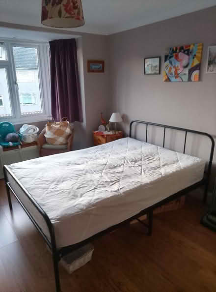 Photo of free Black metal bed frame double (Ware SG12) #1