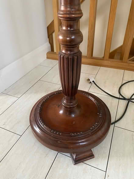 Photo of free Standard lamp - wooden, with shade, needs new fitting (Hurst Green BB7) #3