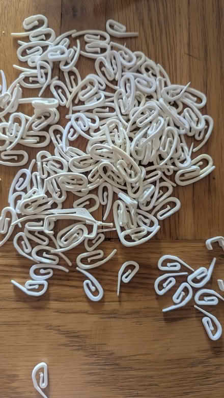 Photo of free White curtain hooks (RG24 Old Basing) #1