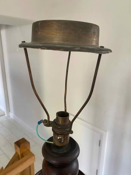 Photo of free Standard lamp - wooden, with shade, needs new fitting (Hurst Green BB7) #4