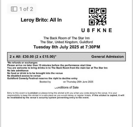 Photo of free tickets for comedy at the Star (Guildford) #1