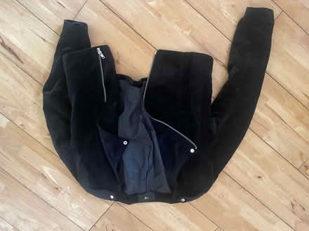 Photo of free H&M cropped black jacket size 10 velvet (Loddon NR14) #1