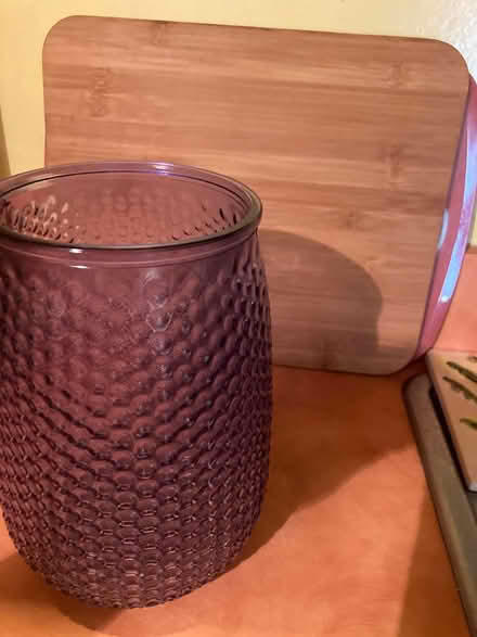 Photo of free Purple vase / mirror candle holder (Scaggsville) #2