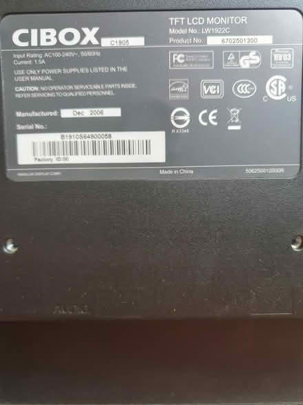Photo of free Cibox PC Monitor (ME17 maidstone) #2