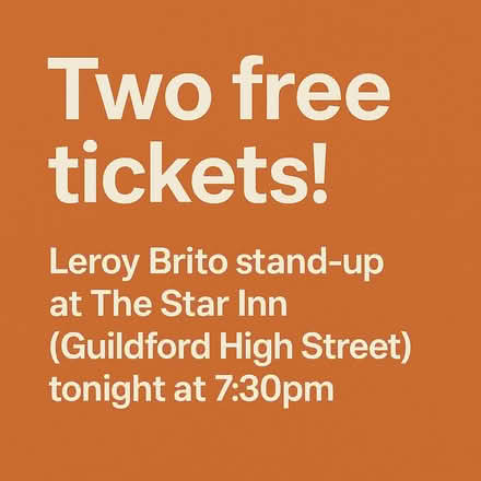 Photo of free tickets for comedy at the Star (Guildford) #2