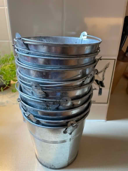 Photo of free 10 aluminium or tin buckets (Wimbledon Park SW19) #2