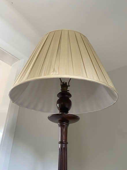 Photo of free Standard lamp - wooden, with shade, needs new fitting (Hurst Green BB7) #2