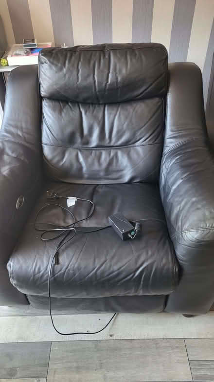Photo of free Black leather recliner (Eston TS6) #1