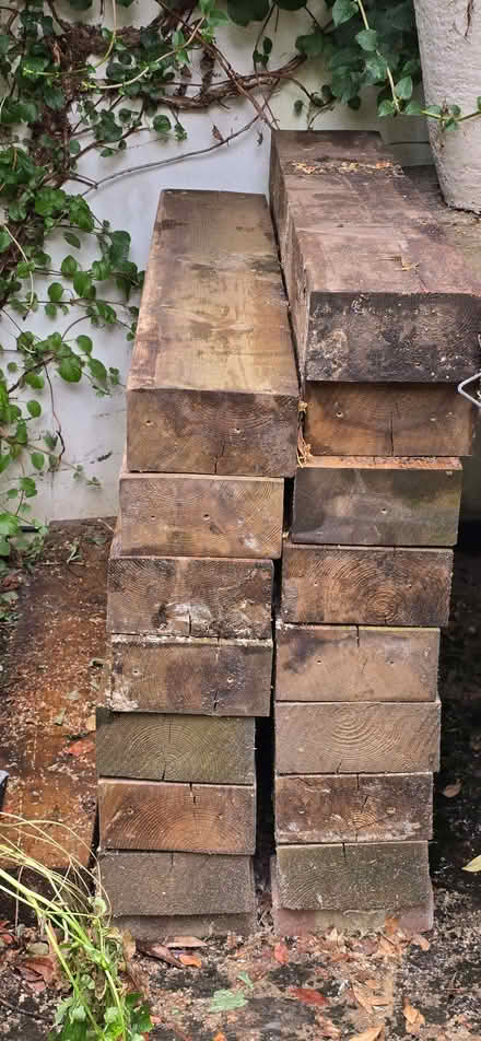 Photo of free Garden Sleepers x 16 (Pressure Treated) (Chiswick W4) #1