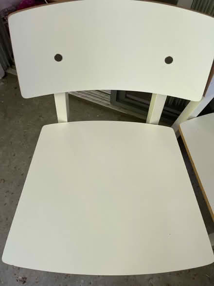 Photo of free 2 white wooden chairs (Sunnyvale near Lawrencestation) #3