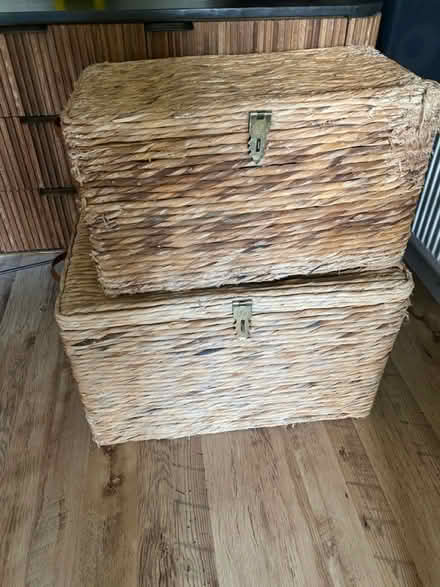 Photo of free 2 woven sea grass blanket boxes (Stannington S6) #1