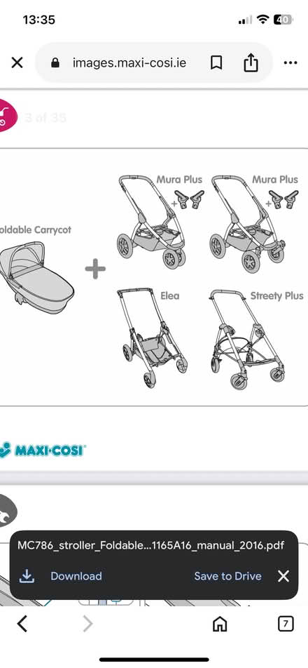 Photo of free Baby foldable carrycot Maxi-Cosi (Churchtown, Dublin 14) #4