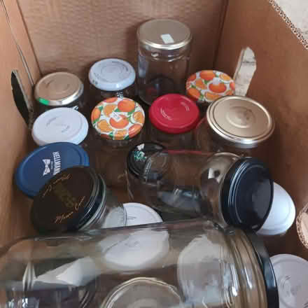 Photo of free Box of jars with lids (SM1 2SG) #1