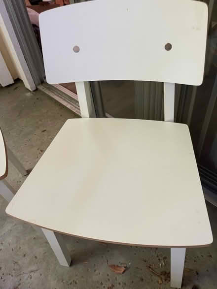 Photo of free 2 white wooden chairs (Sunnyvale near Lawrencestation) #2
