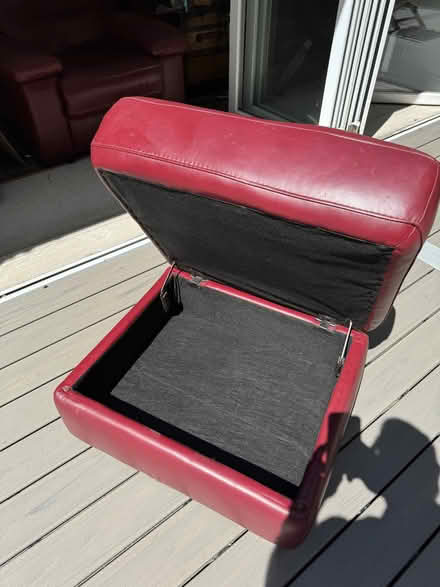 Photo of free Leather recliner and ottoman with storage (West Byfleet KT15) #4