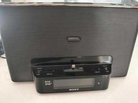 Photo of free Sony alarm clock radio / apple dock (Woodmancote) #1