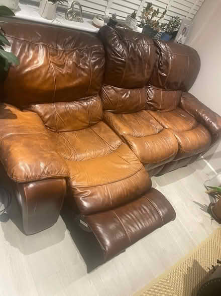 Photo of free John Lewis leather sofa (Bletchley MK3) #4