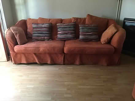Photo of free 3/4 seater sofa and arm chair (Tolworth KT5) #1