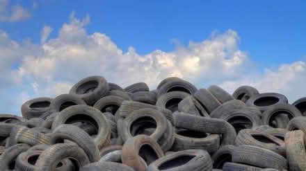 Photo of Tree trunk sections and car tyres (Northmoor OX29) #2