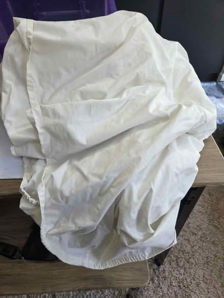 Photo of free 2 old cream fitted double sheets (Frimley) #1
