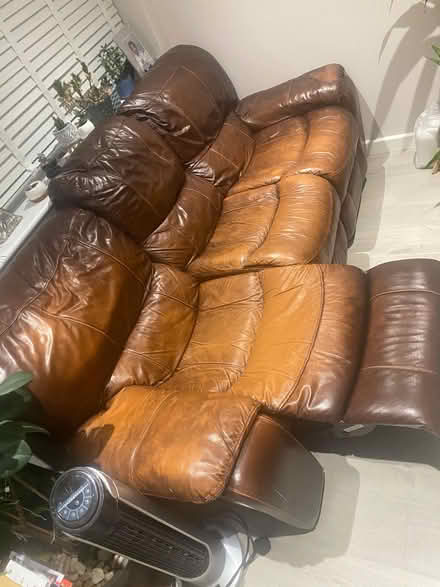 Photo of free John Lewis leather sofa (Bletchley MK3) #3