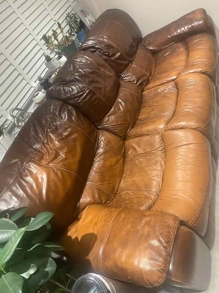 Photo of free John Lewis leather sofa (Bletchley MK3) #2