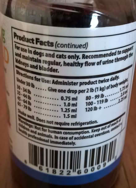 Photo of free Urinary gold drops for cats + dogs (Clayton West HD8) #2