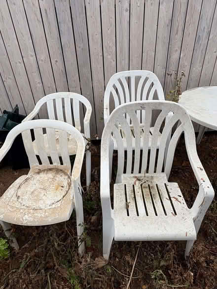 Photo of free Plastic table and 4 chairs (Vale of White Horse OX13) #2