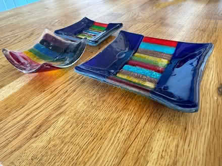 Photo of free Rainbow glass candle dishes (Baffins PO3) #2