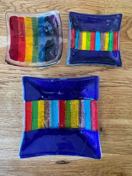 Photo of free Rainbow glass candle dishes (Baffins PO3) #1
