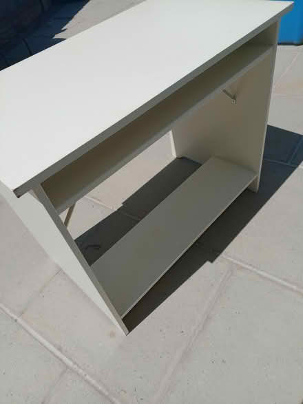 Photo of free small white ikea desk (L14 Dovecot) #2