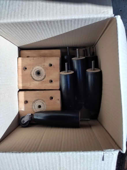 Photo of free Set of 6 wooden legs with wheels (Morpeth, NE61) #1
