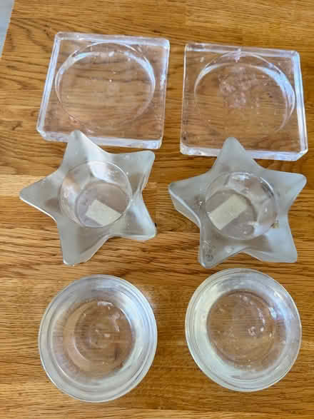 Photo of free 6 (3 pairs of) glass candle holder (Baffins PO3) #1