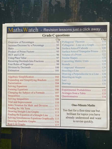 Photo of free Maths Watch revision CD (Merton Park SW19) #2