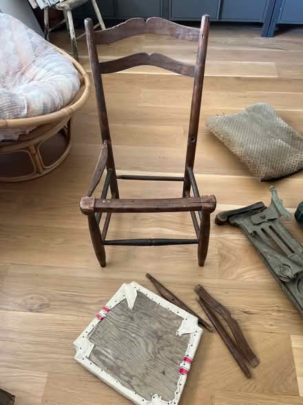 Photo of free Antique Wooden side chair needs tlc (Cambrian near 85/Camden) #2