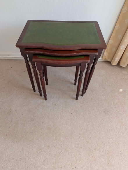 Photo of free Nest of 3 wooden tables (Harlaxton NG32) #1