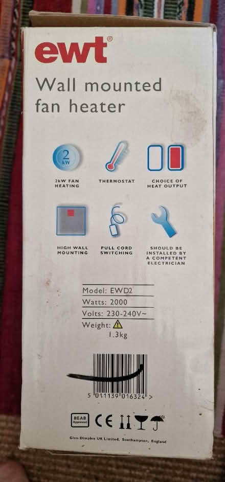 Photo of free Wall mounted fan heater (Twickenham TW1 (St Margarets)) #3