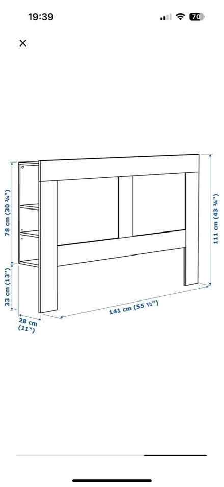 Photo of free Ikea Brimnes storage headboard (double) (Worle BS22) #2