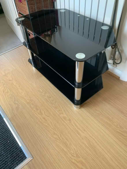 Photo of free Black Glass and Chrome TV Stand (Cheltenham GL51) #1