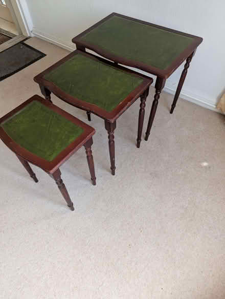 Photo of free Nest of 3 wooden tables (Harlaxton NG32) #3