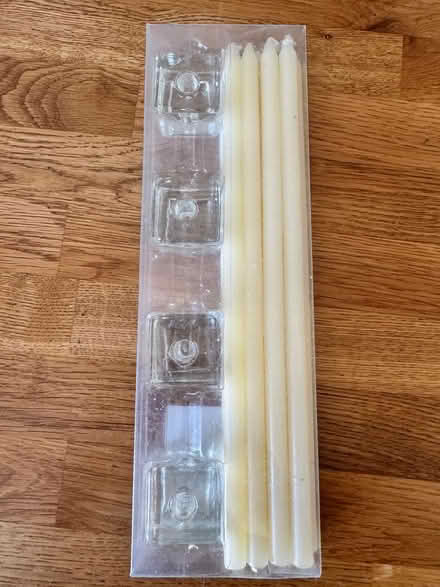 Photo of free Thin candles and glass holders (Baffins PO3) #3