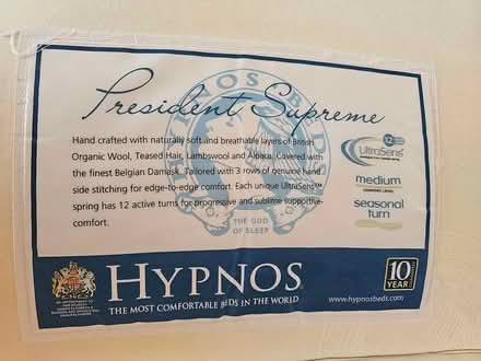Photo of free Hypnos Super King Size Bed (Brough CA17) #1
