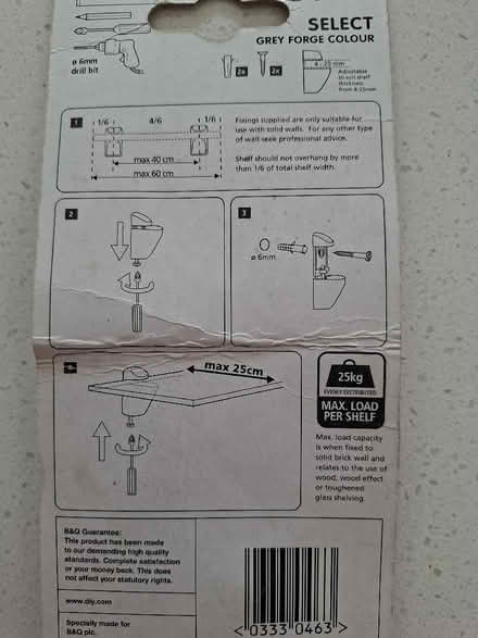 Photo of free shelf brackets - grey (2 sets) (Panshanger AL7) #4