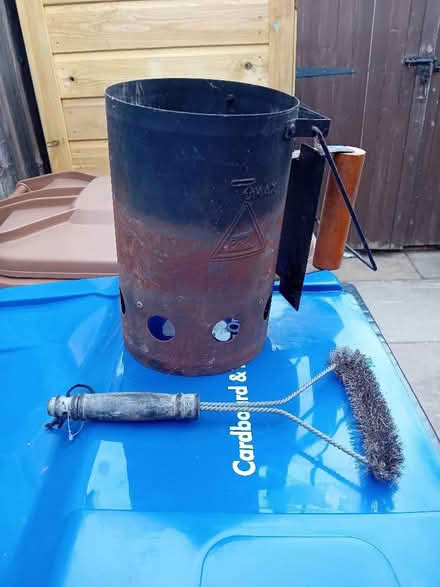 Photo of free BBQ coal starter and BBQ wire brush (North Herts SG4) #1