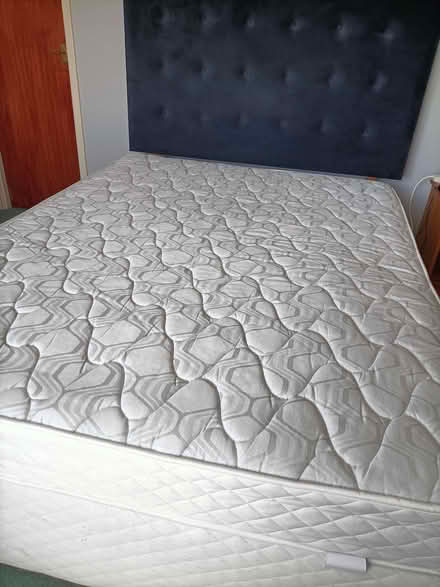 Photo of free King size divan bed with mattress and headboard (Lychpit RG24) #2