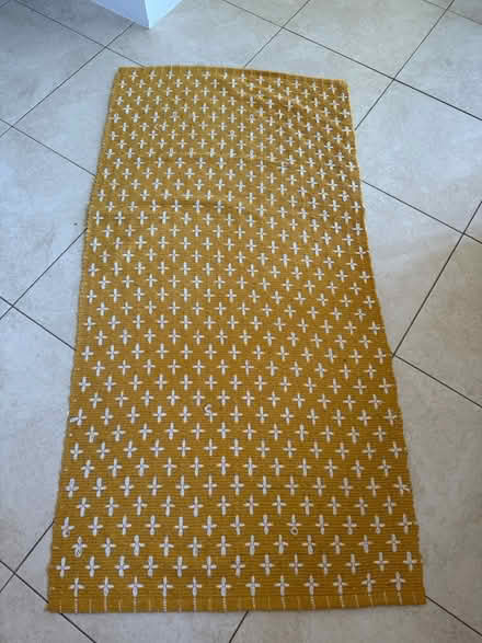 Photo of free Yellow rug. 31” wide by 62” long (RG7 1gx) #1