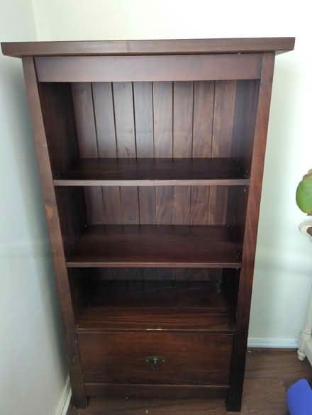 Photo of free Dark wooden bookcase with drawer (Maidstone ME15) #1