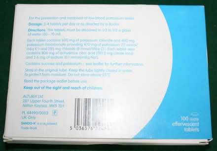 Photo of free Unopened box Sando K potassium supplements (Barrow upon Soar LE12) #2