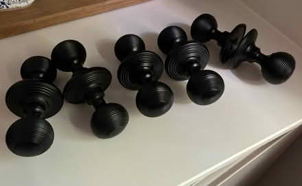 Photo of free 5 x Matt black brass door knobs (W12) #1